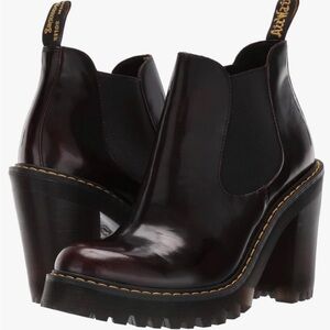 Dr. Martens Women's Dark Burgundy Patent Chelsea Heel Boots